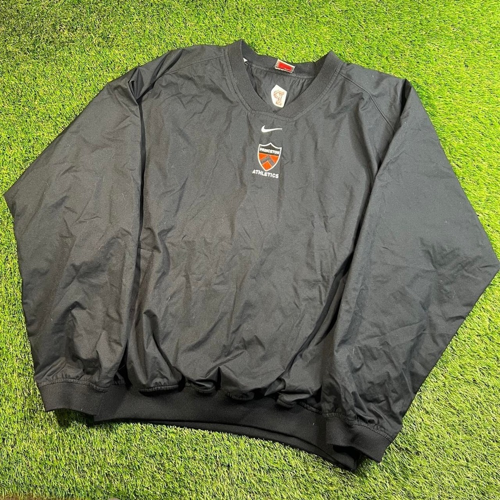 Nike Princeton Athletics Team Pullover Windbreaker Black Mens Medium Vintage Y2K